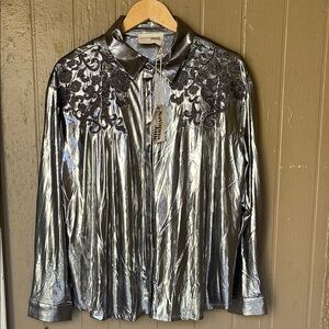 Savanna Jane Silver Lightweight Shirt Jacket